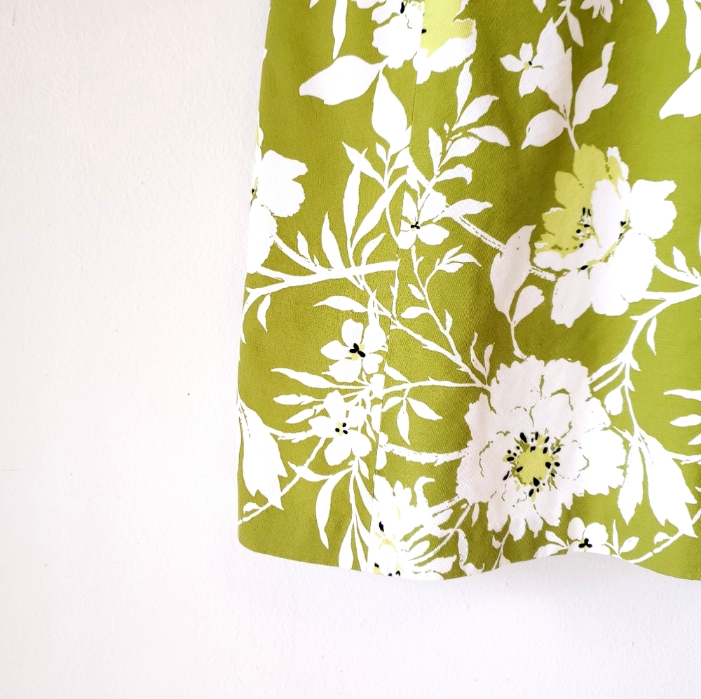 ANN TAYLOR Spring moody floral lime green lined - Picture 4 of 8